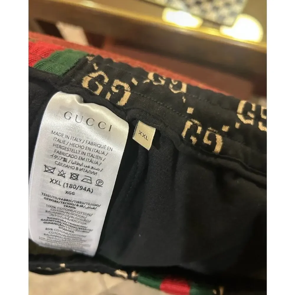 Men's Gucci GG jersey cotton jog pants, size XXL made in Italy